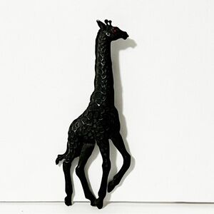 Vintage Giraffe Brooch Pin Black Metal